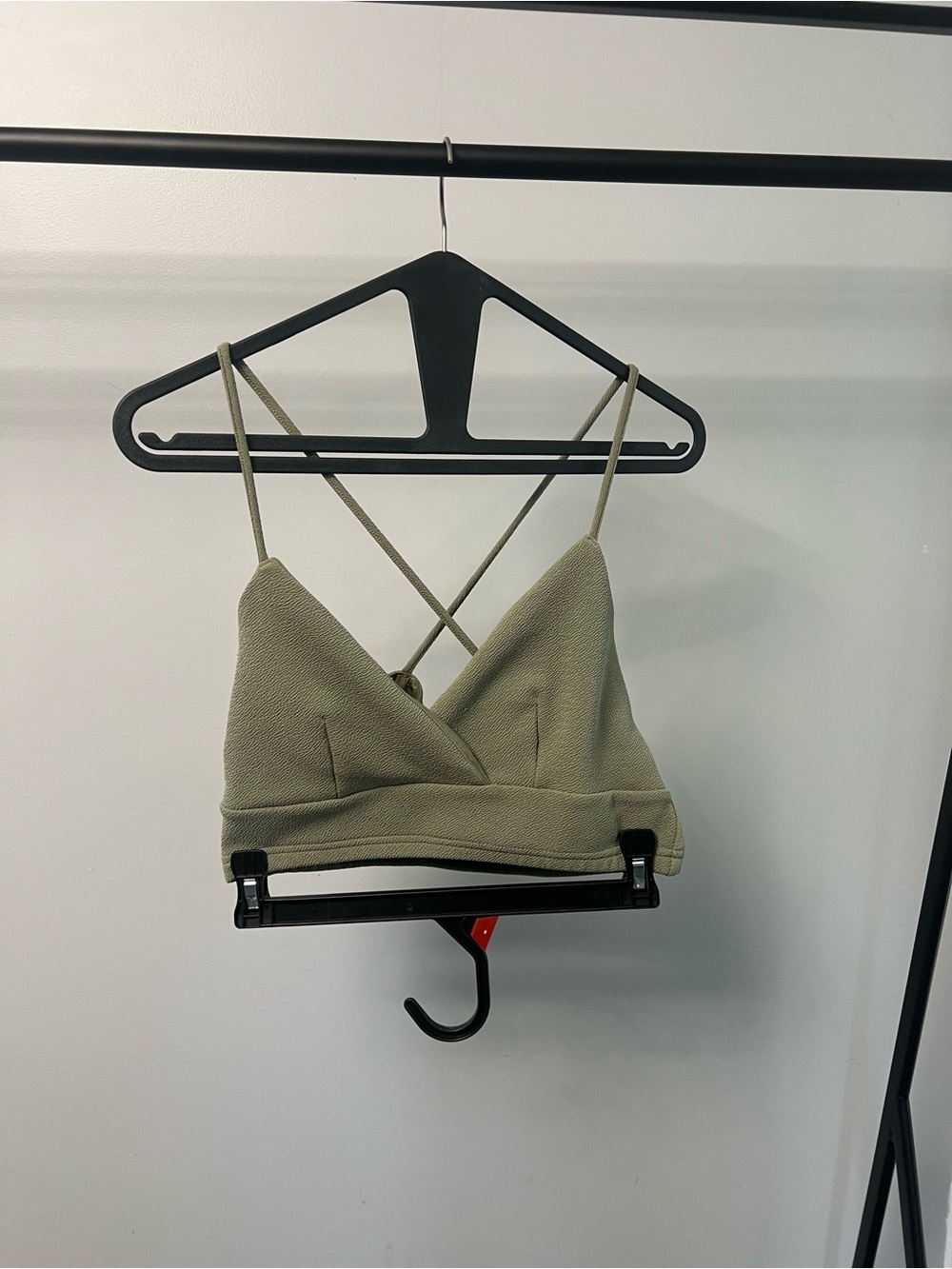 Streetwear Society Olive Green Cropped Bralette Top